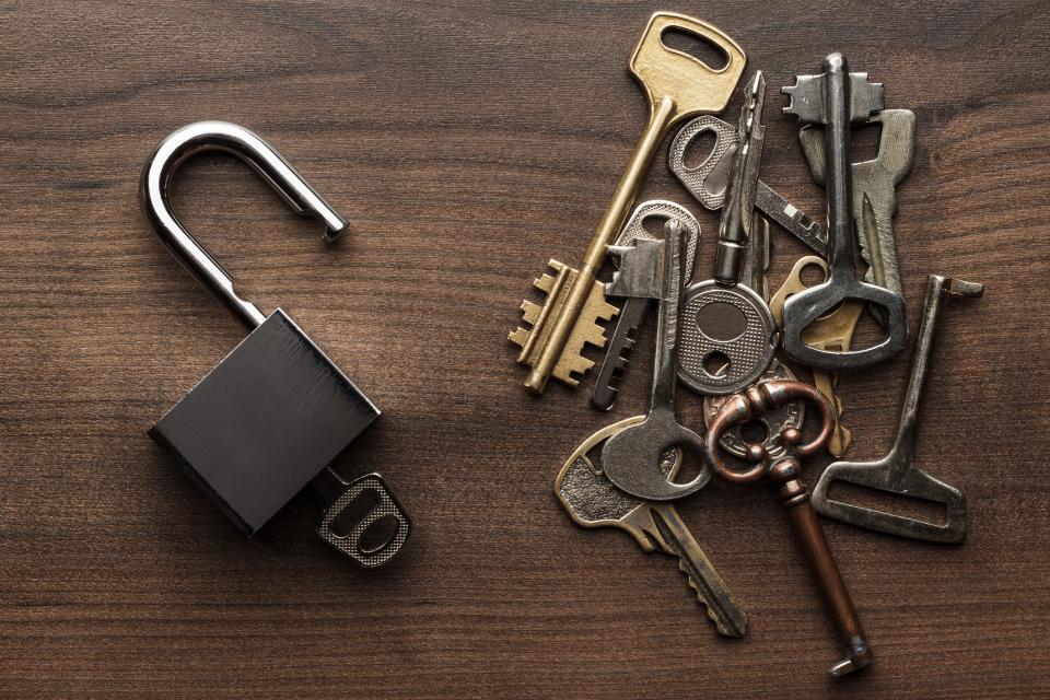 Shabby Chic Lock And Key Set 