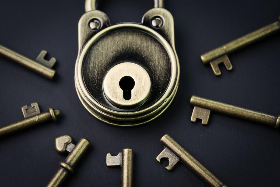 Romantic Gold Lock And Key Set 
